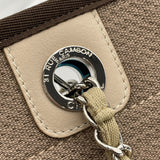 シャネル CHANEL ドーヴィルMM A67001 17番台 ブラウン SV金具 キャンバス レディース トートバッグ