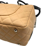 シャネル CHANEL カンボンライン ボーリング A25171 9番台 ベージュ・ブラック SV金具 ラム レディース ショルダーバッグ