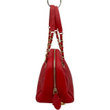 シャネル CHANEL ココマークチェーンバッグ 22番台 レッド　GD金具 カーフ レディース ハンドバッグ