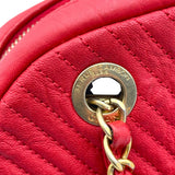 シャネル CHANEL ココマークチェーンバッグ 22番台 レッド　GD金具 カーフ レディース ハンドバッグ