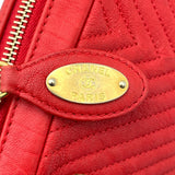 シャネル CHANEL ココマークチェーンバッグ 22番台 レッド　GD金具 カーフ レディース ハンドバッグ