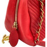 シャネル CHANEL ココマークチェーンバッグ 22番台 レッド　GD金具 カーフ レディース ハンドバッグ