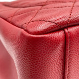 シャネル CHANEL GSTトート A50995 17番台 レッド SV金具 キャビア レディース トートバッグ