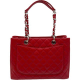 シャネル CHANEL GSTトート A50995 17番台 レッド SV金具 キャビア レディース トートバッグ