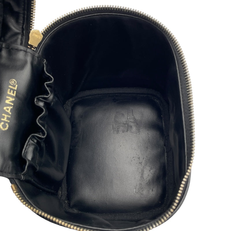 シャネル CHANEL ココマークバニティ A01998 7番台 ブラック GD金具 キャビア レディース ハンドバッグ