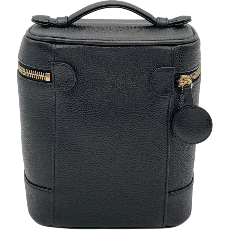 シャネル CHANEL ココマークバニティ A01998 7番台 ブラック GD金具 キャビア レディース ハンドバッグ