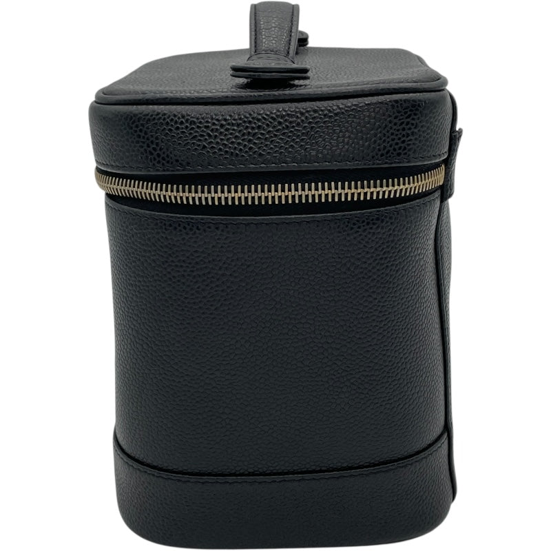 シャネル CHANEL ココマークバニティ A01998 7番台 ブラック GD金具 キャビア レディース ハンドバッグ