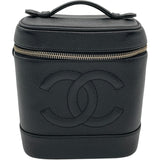 シャネル CHANEL ココマークバニティ A01998 7番台 ブラック GD金具 キャビア レディース ハンドバッグ