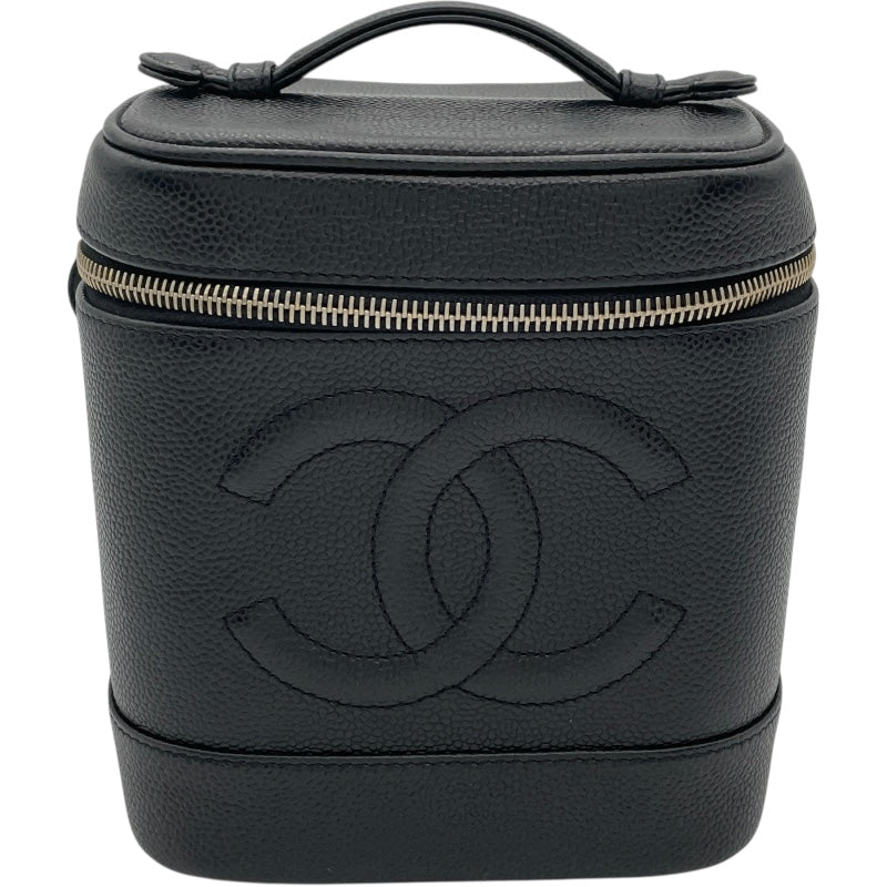 シャネル CHANEL ココマークバニティ A01998 7番台 ブラック GD金具 キャビア レディース ハンドバッグ