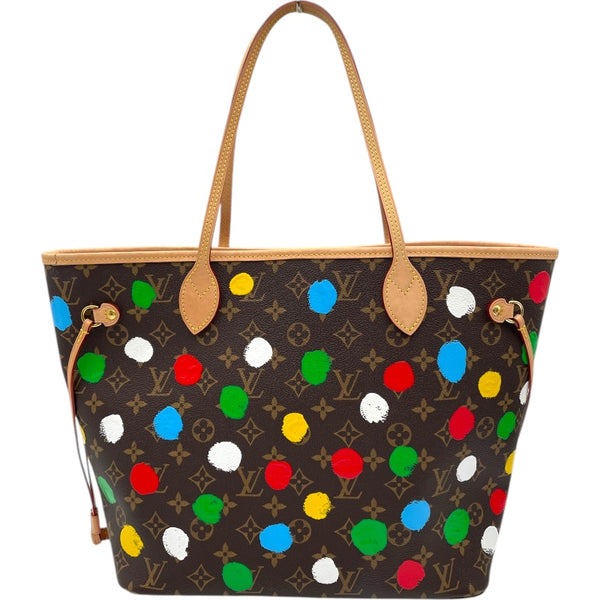 ルイ・ヴィトン LOUIS VUITTON ネヴァーフルMM 草間彌生コラボ M46381 ブラウン モノグラム・ペインティッドドッド レディース トートバッグ