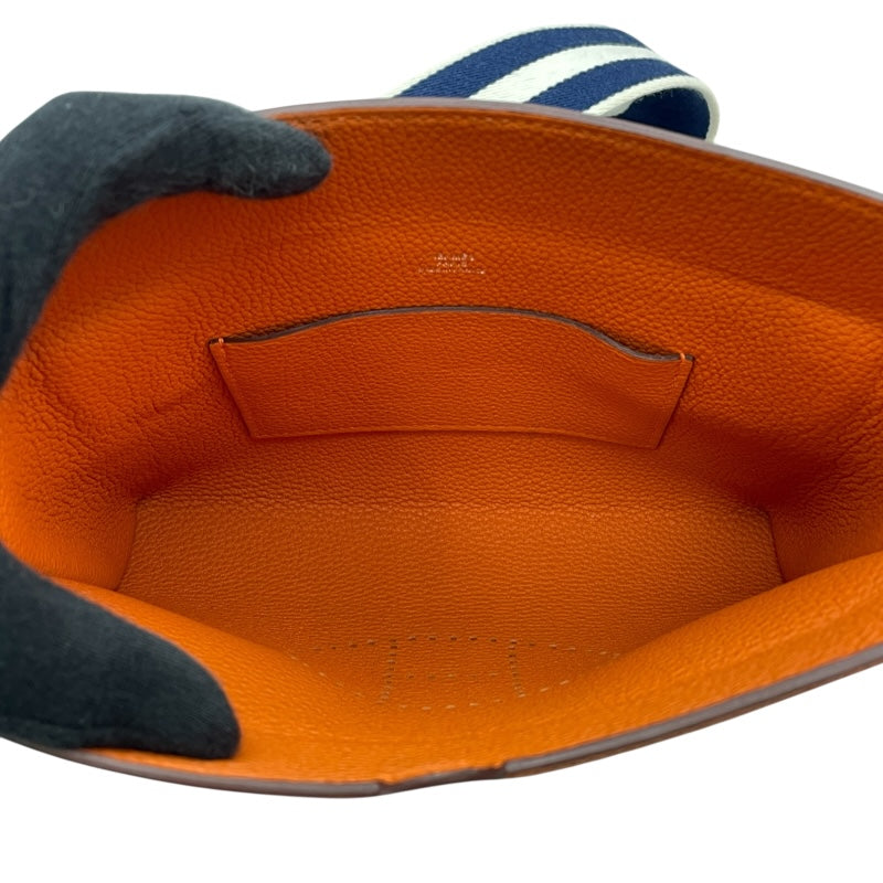 エルメス HERMES ヴィドポッシュ W刻 オレンジ SV金具 トゴ ユニセックス ショルダーバッグ