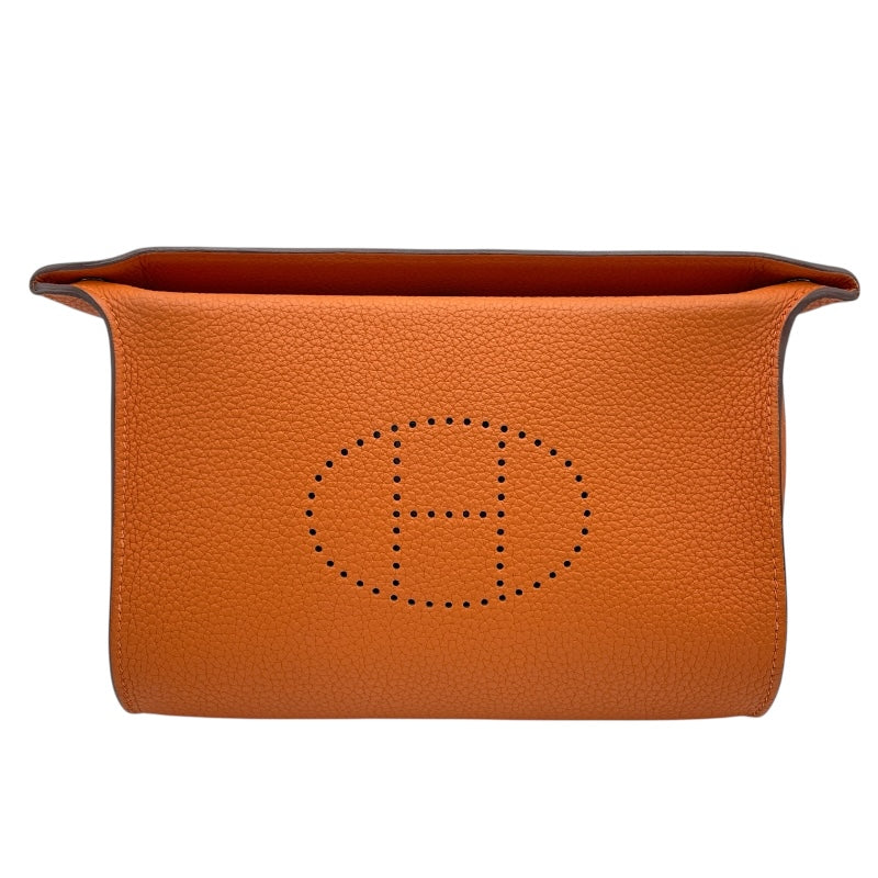 エルメス HERMES ヴィドポッシュ W刻 オレンジ SV金具 トゴ ユニ