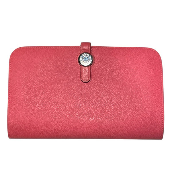 エルメス HERMES ドゴン デュオ ウォレット C刻印 ローズアザレ SV金具 エバーカラー レディース 二つ折り財布