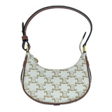 セリーヌ CELINE ミニアヴァ ホワイトxタン GD金具　 トリオンフキャンバス/カーフ レディース ハンドバッグ