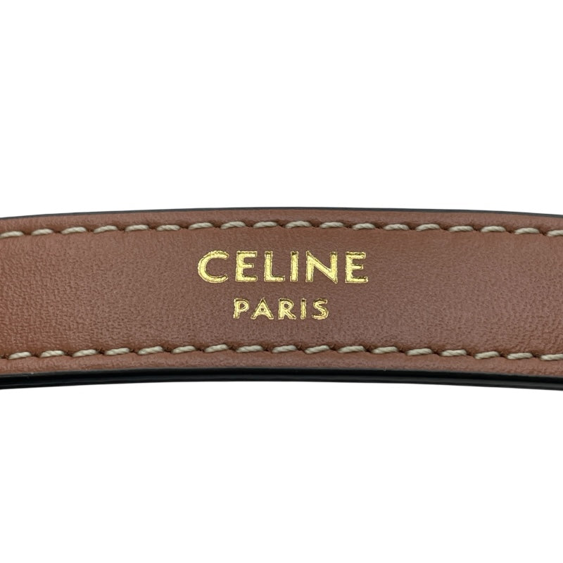 セリーヌ CELINE ミニアヴァ ホワイトxタン GD金具　 トリオンフキャンバス/カーフ レディース ハンドバッグ