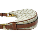 セリーヌ CELINE ミニアヴァ ホワイトxタン GD金具　 トリオンフキャンバス/カーフ レディース ハンドバッグ