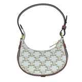 セリーヌ CELINE ミニアヴァ ホワイトxタン GD金具　 トリオンフキャンバス/カーフ レディース ハンドバッグ