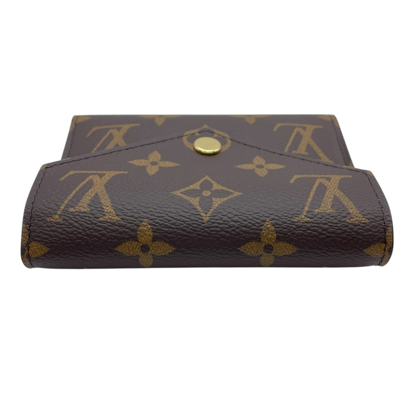 ルイ・ヴィトン LOUIS VUITTON ポルトフォイユ・ヴィクトリーヌ M41938 ブラウン×フーシャ モノグラムキャンバス レディース 三つ折り財布