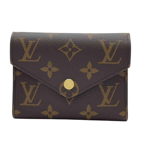 ルイ・ヴィトン LOUIS VUITTON ポルトフォイユ・ヴィクトリーヌ M41938 ブラウン×フーシャ モノグラムキャンバス レディース 三つ折り財布