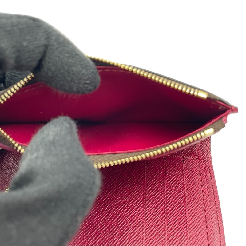 ルイ・ヴィトン LOUIS VUITTON ポルトフォイユ・ヴィクトリーヌ M41938 ブラウン×フーシャ モノグラムキャンバス レディース 三つ折り財布