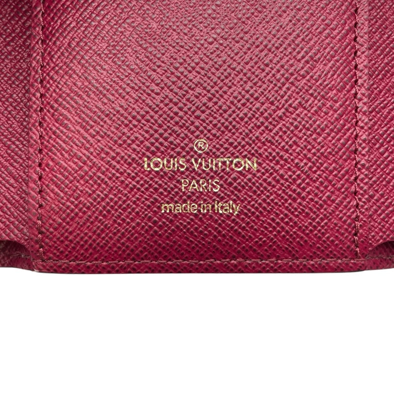 ルイ・ヴィトン LOUIS VUITTON ポルトフォイユ・ヴィクトリーヌ M41938 ブラウン×フーシャ モノグラムキャンバス レディース 三つ折り財布