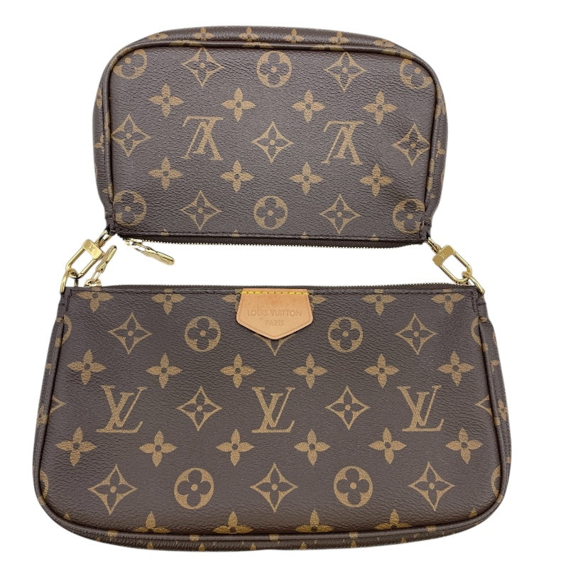 ルイ・ヴィトン LOUIS VUITTON ミュルティ･ポシェット･アクセソワール M44840 ブラウンxローズクレール モノグラムキャンバス レディース ショルダーバッグ