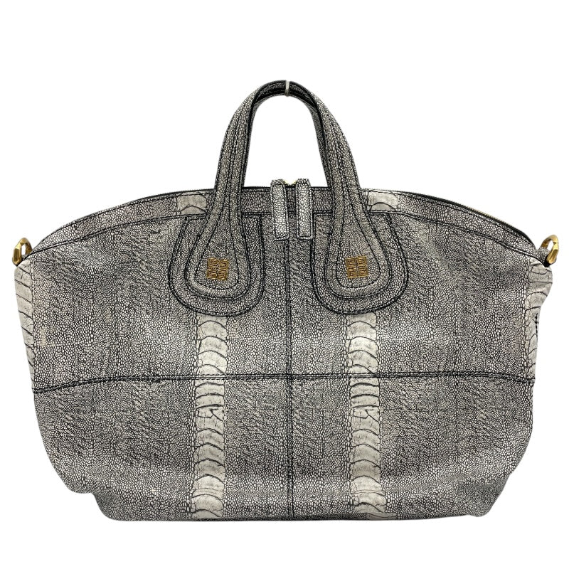 ジバンシィ GIVENCHY ナイチンゲール ブラックxホワイト レザー レディース ショルダーバッグ