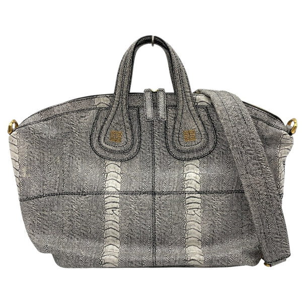 ジバンシィ GIVENCHY ナイチンゲール ブラックxホワイト レザー レディース ショルダーバッグ