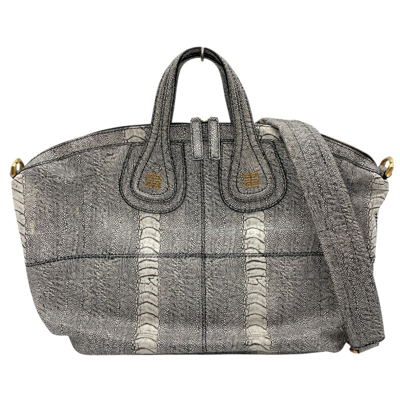 ジバンシィ GIVENCHY ナイチンゲール ブラックxホワイト レザー レディース ショルダーバッグ