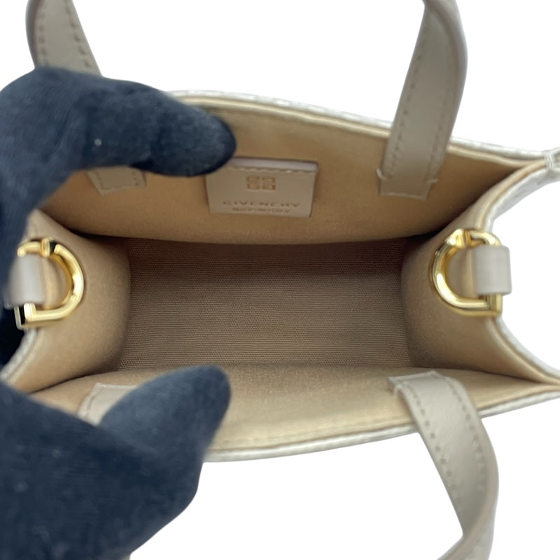 ジバンシィ GIVENCHY 2WAY ミニトート アイボリー GD金具 レザー レディース トートバッグ