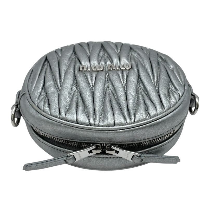 ミュウミュウ miu miu マテラッセ ショルダー シルバー レザー レディース ショルダーバッグ