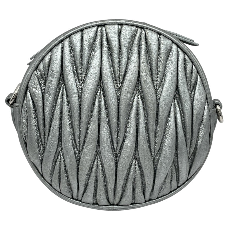 ミュウミュウ miu miu マテラッセ ショルダー シルバー レザー レディース ショルダーバッグ