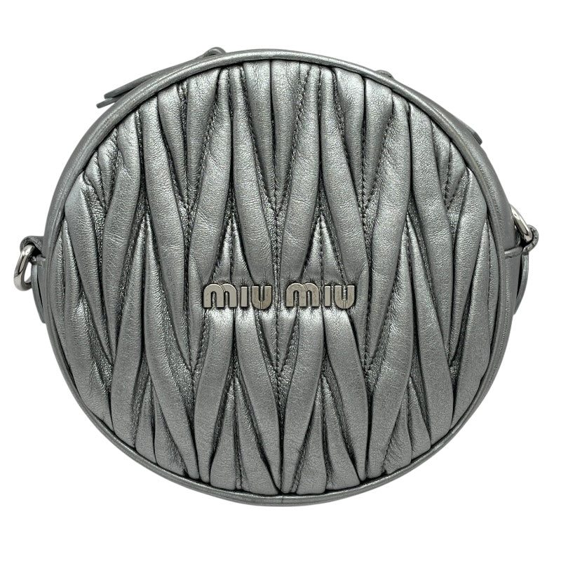 ミュウミュウ miu miu マテラッセ ショルダー シルバー レザー レディース ショルダーバッグ