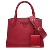 プラダ PRADA モノクロームバッグ 1BA156 レッド GD金具 サフィアーノレザー レディース ハンドバッグ