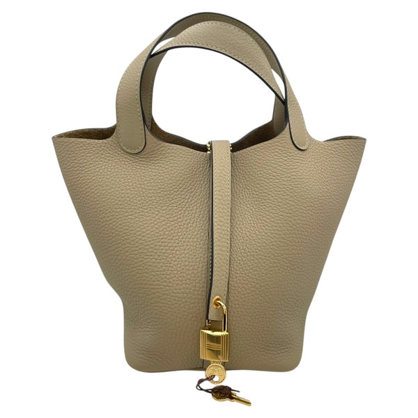 エルメス HERMES ピコタンロックPM K刻印 トレンチ GD金具 トリヨンクレマンス ユニセックス ハンドバッグ