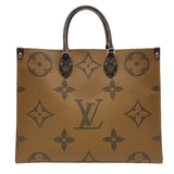 ルイ・ヴィトン LOUIS VUITTON オンザゴーGM M44576 ブラウン モノグラム ジャイアント・リバース レディース トートバッグ