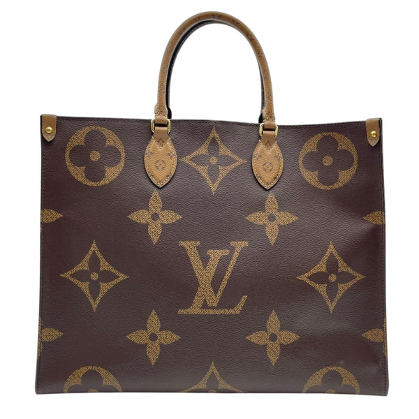 ルイ・ヴィトン LOUIS VUITTON オンザゴーGM M44576 ブラウン モノグラム ジャイアント・リバース レディース トートバッグ