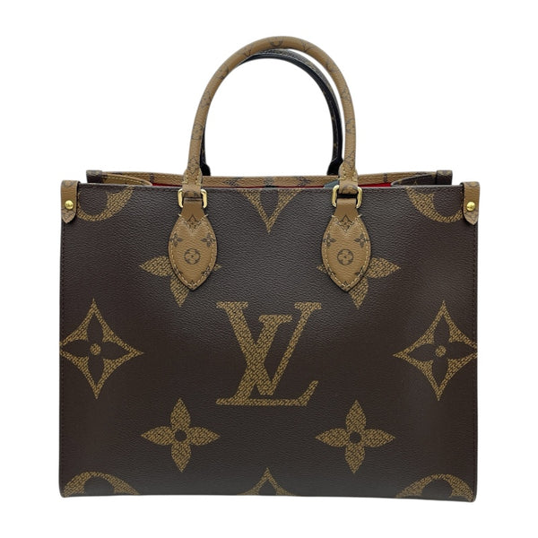 ルイ・ヴィトン LOUIS VUITTON オンザゴーMM M45321 ブラウン モノグラムキャンバス･ジャイアント・リバースキャンバス レディース トートバッグ