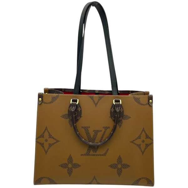 ルイ・ヴィトン LOUIS VUITTON オンザゴーMM M45321 ブラウン モノグラムキャンバス･ジャイアント・リバースキャンバス レディース トートバッグ