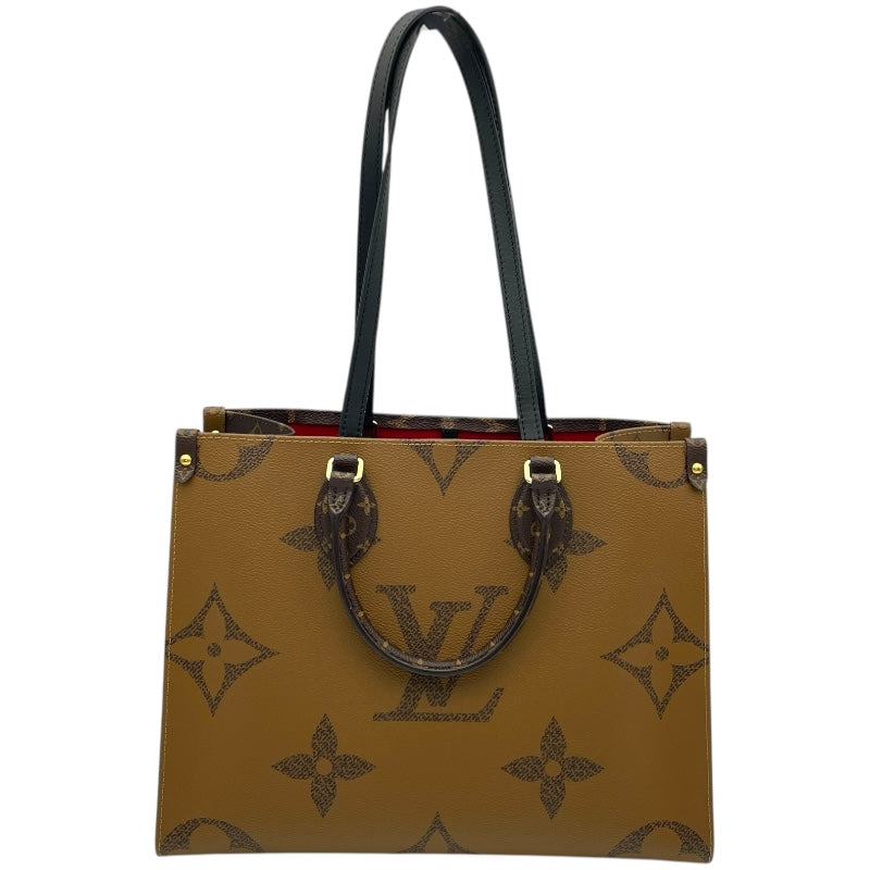 ルイ・ヴィトン LOUIS VUITTON オンザゴーMM M45321 ブラウン モノグラムキャンバス･ジャイアント・リバースキャンバス レディース トートバッグ