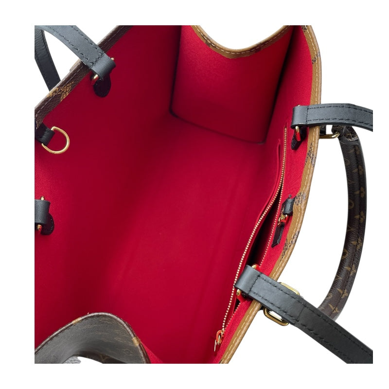 ルイ・ヴィトン LOUIS VUITTON オンザゴーMM M45321 ブラウン モノグラムキャンバス･ジャイアント・リバースキャンバス レディース トートバッグ