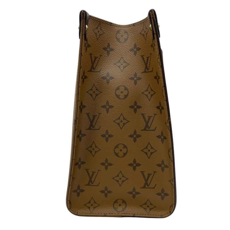 ルイ・ヴィトン LOUIS VUITTON オンザゴー MM M45321 ブラウン モノグラム・ジャイアント・リバース レディース ショルダーバッグ
