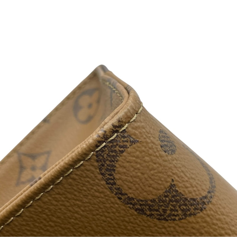 ルイ・ヴィトン LOUIS VUITTON オンザゴーPM M46373 ブラウン モノグラム・ジャイアント・リバース レディース ハンドバッグ