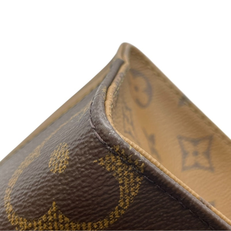 ルイ・ヴィトン LOUIS VUITTON オンザゴーPM M46373 ブラウン モノグラム・ジャイアント・リバース レディース ハンドバッグ
