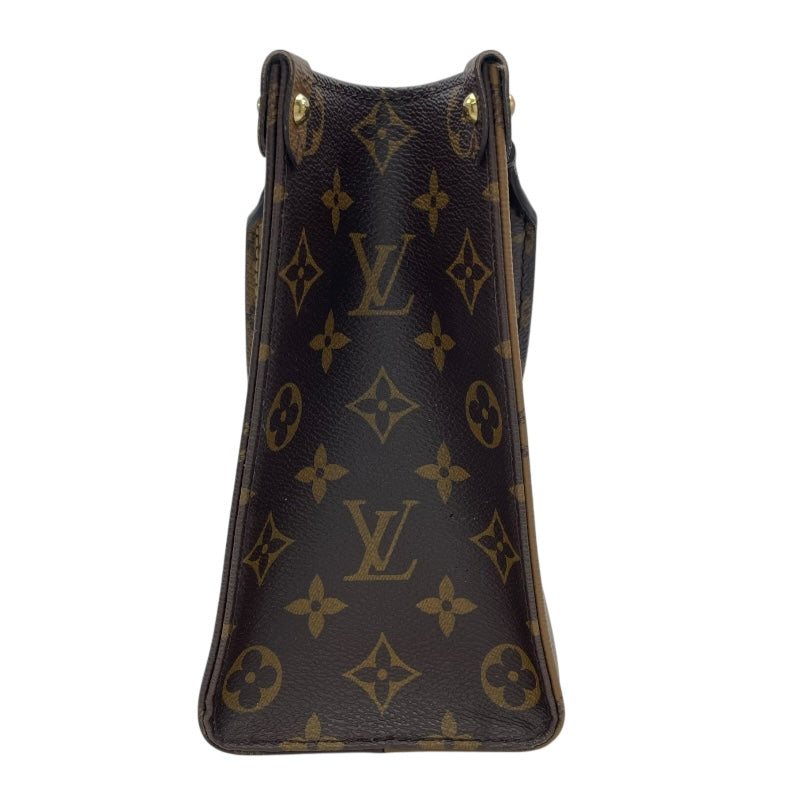 ルイ・ヴィトン LOUIS VUITTON オンザゴーPM M46373 ブラウン モノグラム・ジャイアント・リバース レディース ハンドバッグ