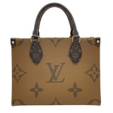 ルイ・ヴィトン LOUIS VUITTON オンザゴーPM M46373 ブラウン モノグラム・ジャイアント・リバース レディース ハンドバッグ