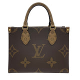 ルイ・ヴィトン LOUIS VUITTON オンザゴーPM M46373 ブラウン モノグラム・ジャイアント・リバース レディース ハンドバッグ