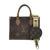 ルイ・ヴィトン LOUIS VUITTON オンザゴーPM M46373 ブラウン モノグラム・ジャイアント・リバース レディース ハンドバッグ