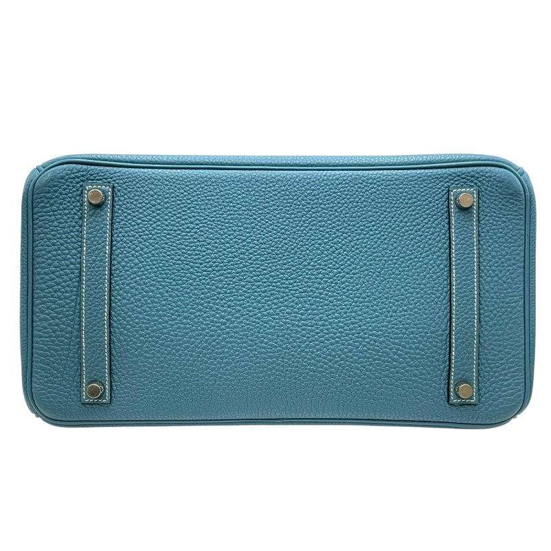 エルメス HERMES バーキン35 □K刻印　(2007年製) ブルージーン　シルバー金具 トゴ レディース ハンドバッグ