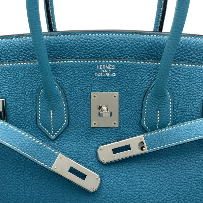 エルメス HERMES バーキン35 □K刻印　(2007年製) ブルージーン　シルバー金具 トゴ レディース ハンドバッグ